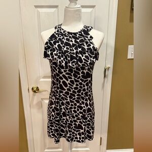 Enfocus Studio Black and White Animal Print Halter Top - Womens Small